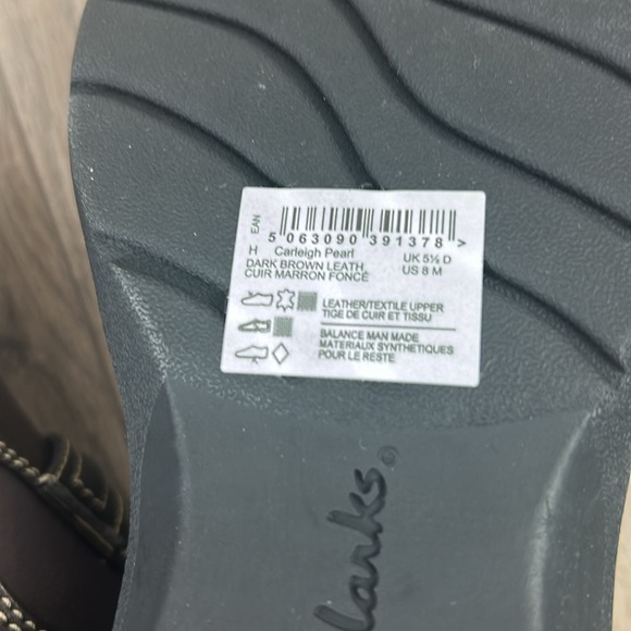 New nwt perfect Clarks Collection Leather Slip-on Carleigh Pearl Dark Brown 8 - Picture 11 of 11